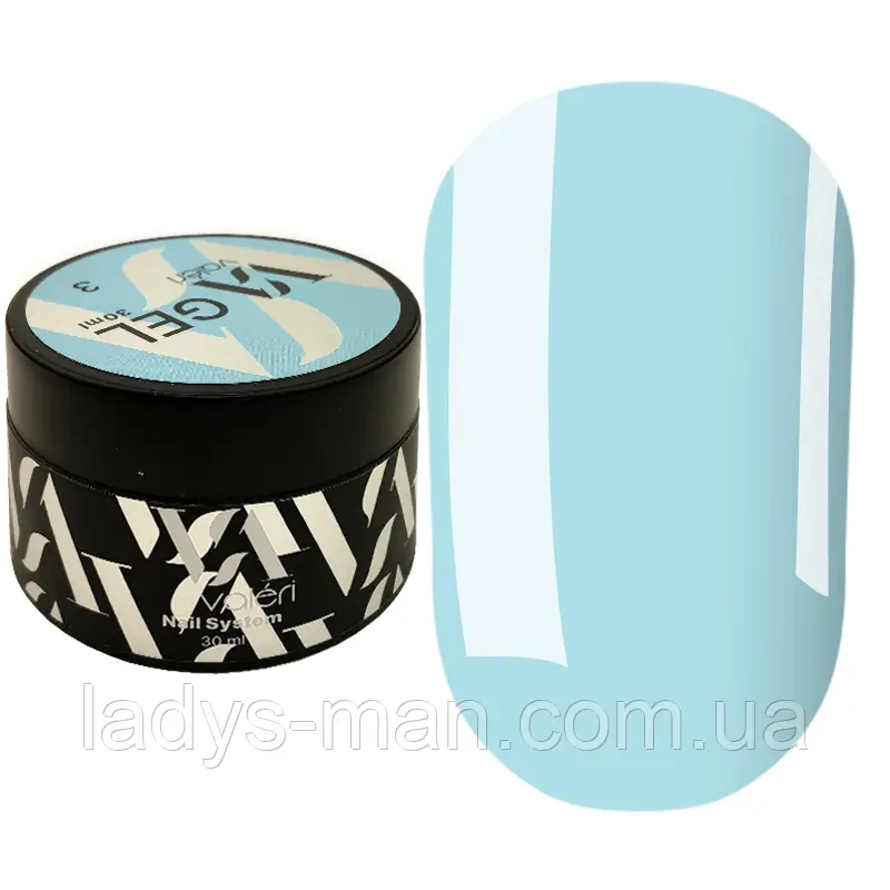 Гель для нарощування Valeri Builder Gel Blue 3 (блакитний), 30 мл