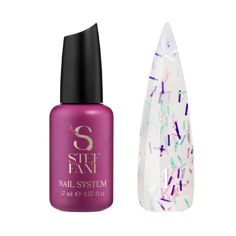 ТОП ДЛЯ ГЕЛЬ-ЛАКУ БЕЗ ЛІПКОГО БАРУ STEFFANI TOP SALUTE 01 ЗІ СТРУЖКОЮ 9ml