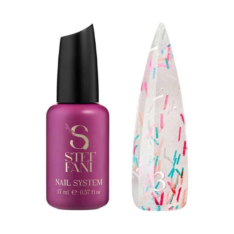 ТОП ДЛЯ ГЕЛЬ-ЛАКУ БЕЗ ЛІПКОГО ШАРУ STEFFANI TOP SALUTE 03 ЗІ СТРУЖКОЮ. 9 мл