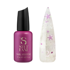 ТІП ДЛЯ ГЕЛЬ-ЛАКУ БЕЗ ЛІПКОГО ШАРУ STEFFANI TOP STAR 02 З ФІЛЬГОВАНІМ ДЕКОРОМ. 9 ml