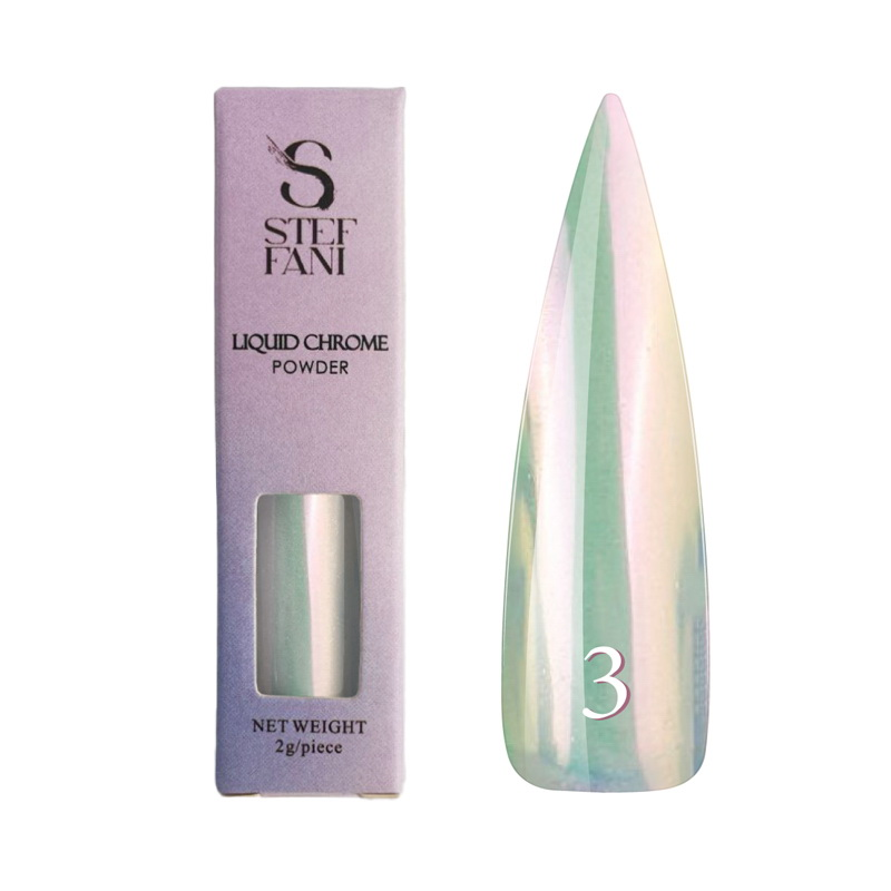 РІДКЕ ВТИРАННЯ ДЛЯ НІГТІВ STEFFANI LIQUID CHROME POWDER 03. РОЖЕВИЙ. 2 Г