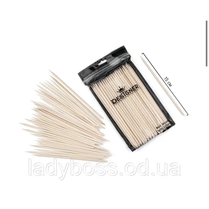 Апельсинові палички Дизайнер (15 см./100 шт./уп.), для манікюру та педикюру