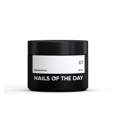 NAILSOFTHEDAY Premium gel 01 білий — молочний будівельний гель, 30 мл