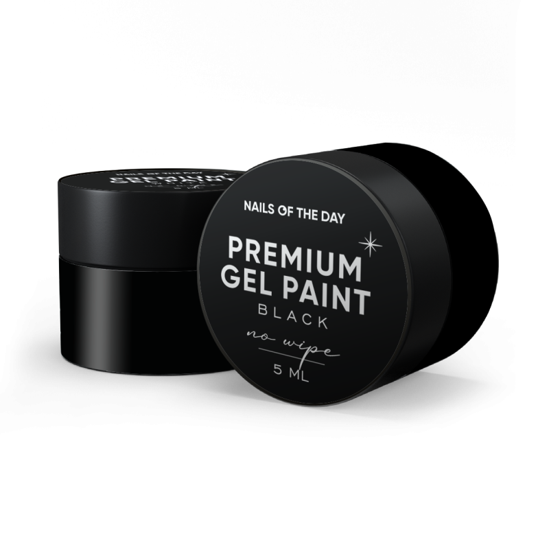 NAILSOFTHEDAY Premium gel paint Black no wipe — гель-фарба без липкого шару, 5 мл