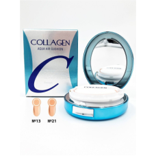 Зволожувальний тональний кушон для обличчя з колагеном Enough Collagen Aqua Air Cushion 15g — 21 відтінок