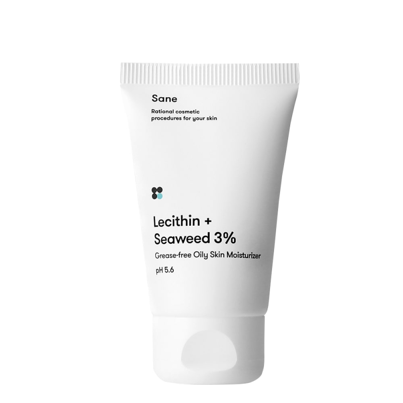 Крем для жирної шкіри обличчя з лецитином + морські водорості 3% Sane 40 мл