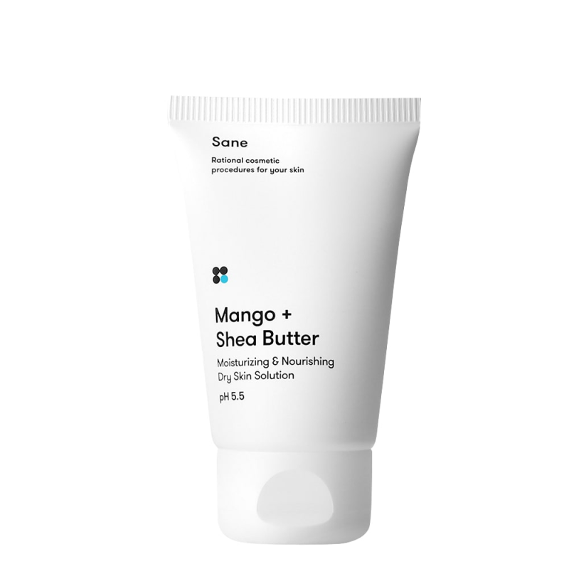 Крем для сухої шкіри обличчя з маслом манго + ши Sane 40 мл