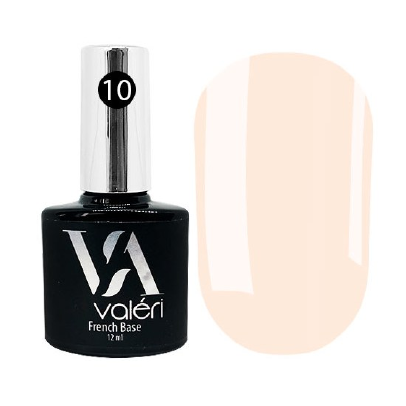 Valeri French Base No 10 — камуфлювальна база (ніжно-рожевий, емаль), 12 мл