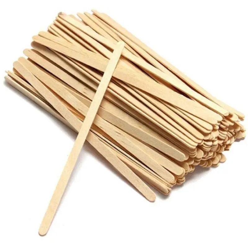 Дерев“яні тонкі шпателі (палочки) одноразові для депіляції воском 140х60мм, 100шт./уп